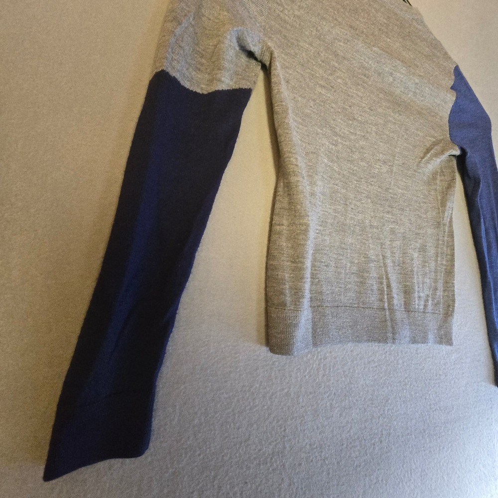 Armani Exchange Mens Colorblock Wool Blend Crewneck Sweater Grey Blue XS 6YZM2R - Picture 12 of 16